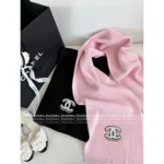 Chanel 2025B Fall/Winter Collection 🧣 Towel-Jacquard Logo Set - Cashmere Beanie & Scarf w/ Plush Texture - Image 15