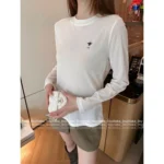 Dior 2025 Early Fall Collection 🐝 100% Comfort Logo Tee - Bee-Embroidered Round Neck Long Sleeve - Image 11
