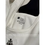 CHROME HEARTS Hot Girl Must-Have ~ 🤍 2025 Spring/Summer Collection - Metal Cross Logo Stretch Ribbed Knit Tank Top for Women - Image 3