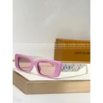 Louis Vuitton Hot Seller! 🔥 2025 Spring/Summer New Arrival - Tri-Color Print 🌈 Color-Block Narrow Square Sunglasses - UV Protection & Face-Slimming Effect with Gift Box - Image 7