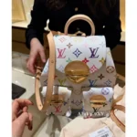 Louis Vuitton 2025 Spring/Summer Collection 🌈 Murakami Collaboration - Classic Four-Leaf Clover Logo Tricolor White Mini Backpack (Self-Kept Edition · Highly Sought-After) - Image 8