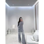 Dior 2025SS Spring/Summer Collection 🆕 Jacquard Logo Sheer Shirt Set - Notch Collar Sun Protection Top & Relaxed Pants - Image 3