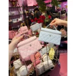 Chanel In Stock ☑️ 2025P Ultra-Selling LP Box Bag 🌸 New Sakura Pink / Baby Blue Colors - Imported Full Leather - Image 15