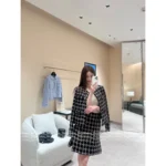 Chanel  25B Fall/Winter Plaid Tweed Series 🖤 Fringe Detail Wool Blend Coat + Cropped Blazer + Midi Skirt Set - Image 15