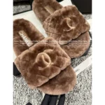 Chanel 25B FW Embroidered Logo Slippers 🐑 Lambswool House Slides & Lazy Home Shoes - Image 9