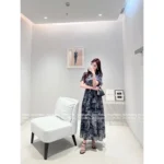 Dior 2025 Spring/Summer Collection 🌿 Forest Floral Print Maxi Dress - Short Sleeve Elegance with Botanical Motifs - Image 5