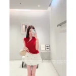 miumiu 2025SS Spring/Summer Collection ♥️ Red Cashmere Vest - Notch Lapel & Asymmetric Zip Design - Image 11