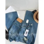 MAISON MARGIELA 2025SS Spring/Summer Collection 👖 MM6 Heavy Enzyme Wash Jeans - Reverse Pocket High-Waisted Wide-Leg Pants - Image 9
