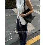 RALPH LAUREN 2025 Spring/Summer Collection 🩵 Classic Embroidered Logo Drawstring Pants - Vertical Stripe Relaxed Trousers - Image 2