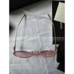Chanel 2025S Resort Runway Collection 🎀 Y2K Retro Babe~ - Pink Color-Block Round Sunglasses 🕶️ w/ Crystal Accents - Image 7