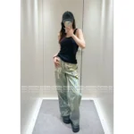 ACNE STUDIOS 2025 Spring/Summer New Collection — Niche ©️ Must-Have for It Girls ❕ 3D Printed Chain Graphic High-Waist Slimming Wide-Leg Denim Jeans for Women - Image 12