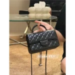 Chanel 2025 New Collection 🖤 "Cool to the Max" - Personal Keep Edition All Black CF Handle Mini Bag - Top Handle with Chain Strap - Image 5