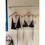 CHROME HEARTS 2025SS Spring/Summer Collection 💗 "Spicy Girl Must-Have" - Genuine Leather Cross Logo Bikini Set 👙 - Image 9