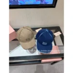 miumiu 2025 Spring/Summer Collection 🧢 Gift Box Packaging - Hand-Embroidered Letter Logo w/ Fringe Detail (Bucket Hat / Baseball Cap)