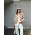 Dior 2025 Early Fall Collection 🐝 Embroidered Bee Logo Jacket - Zip-Up Notch Collar Utility Coat - Image 3