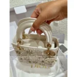 Dior Personal Collection~ Socialite's Treasured Piece ⭐️ 2025 Limited Edition Silk Satin Embroidered Beaded Snowflake Lady Dior Bag - Gift Box Packaging - Image 14
