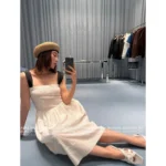miumiu 2025SE Spring/Summer Collection 🤍 All-Over Embossed Logo Shift Dress - Sleeveless A-Line Silhouette w/ Slimming Effect - Image 9
