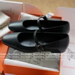 Hermes Classic Versatile "Old Money" Jane Ballet Flats 🐎 - Goatskin Mary Janes (Timeless Design) - Image 12