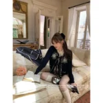 VALENTINO 25 New Series Embroidered Cashmere Cardigan 🌺 Heavy Beaded Flower Tie-Waist Openwork Navy Blue Knit Coat - Image 4