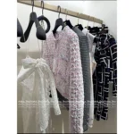 Chanel Dust Bag Packaging 🎀 2025SS Spring/Summer Collection - Crystal Button Cropped Jacket with Imported Yarn & Silk Printed Lining - Image 6