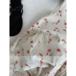 Prada 2025SS Spring/Summer Collection 🌸 Vintage Floral Lace Trim Dress - Distressed Print Sleeveless Midi Dress - Image 4