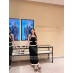 Chanel 25S Early Spring Collection 🔍 Terry Fabric Set - Black & White Color-Block Logo Pocket Vest & Maxi Skirt - Image 12