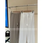 Chanel Exclusive Vintage Keep Edition ☑️ Vintage-Inspired Wide-Leg Pants - Comfy Waist Logo & Eco-Acetate Fabric - Image 14