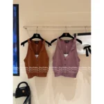 Chanel 25A Haute Atelier Collection 💎 Crystal Strap Wool Vest - Sleeveless V-Neck Knit Top - Image 12