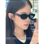 Chanel 25B Detachable Leather Bow Glasses 🎀 Round Frame Cat-Eye Sunglasses - Celebrity Inspired 🕶️ - Image 2