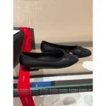 Chanel 2025P Early Spring Collection 🖤 Classic Color-Block Ballet Flats - Round Toe w/ Crystal Butterfly Logo & Full-Grain Leather - Image 2