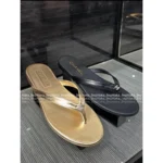 Chanel 25A Spring/Summer Collection 🩴 Laser Metallic Slide Sandals - Heavyweight Leather w/ Crystal Toe-Post - Image 11
