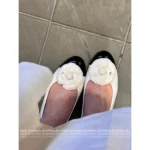 Chanel 2025S New Collection 🌺 Leather Camellia Flats - 3D Floral Logo & Round-Toe Ballet Shoes - Image 5