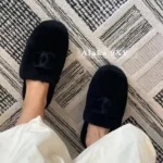 Chanel 2025 Fall/Winter Collection 🦙 Plush Big Logo Slippers - Extra-Thick Wool & Chunky Platform Sole - Image 7