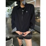 Dior 2025 Early Fall Collection 🐝 Embroidered Bee Logo Jacket - Zip-Up Notch Collar Utility Coat - Image 2
