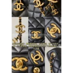 Chanel 2025B New Collection 🖤 Adjustable Logo-Clasp Chain Bag - Black/Gold Lambskin CF/Square Mini Flap ⛓️ - Image 6
