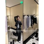 Chanel 2025B Early Fall Collection 🖤 Color-Block Lace Trim Knit Cardigan - Black Base with Subtle Sparkle, Rich Girl Private Style, Elegant and Versatile - Image 3