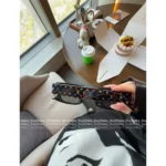 Louis Vuitton Hot Seller! 🔥 2025 Spring/Summer New Arrival - Tri-Color Print 🌈 Color-Block Narrow Square Sunglasses - UV Protection & Face-Slimming Effect with Gift Box - Image 5