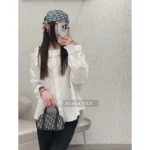 Dior 2025 Early Spring Collection ⭐️ Bee Embroidered Logo White Shirt - Off-Shoulder Straps & Relaxed Fit Blouse - Image 10