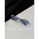 Chanel Jennie style Y2K Vintage Retro 💙 Metal Logo Square-Round Frame Translucent Sunglasses 🕶️ Ultra Flattering & Gift Box Packaging - Image 9