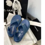 Chanel 2025C Resort Collection 💙 Platform Denim Sandals - 4.5cm Lift Sole w/ Lambskin Lining & Heavyweight Denim - Image 2