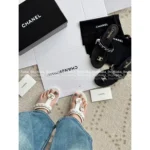 Chanel Vintage Style - Unique Design! ❗ 2025 Spring/Summer Must-Have Series - Metal Chain ⛓️ Logo Sandals / Women's Slides - Image 14