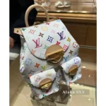 Louis Vuitton 2025 Spring/Summer Collection 🌈 Murakami Collaboration - Classic Four-Leaf Clover Logo Tricolor White Mini Backpack (Self-Kept Edition · Highly Sought-After) - Image 6