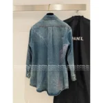 Chanel 2025C Spring/Summer Collection 🌈 Couture Feather-Embellished Denim Shirt - Ombré Crystal Wash & 3D Plume Detailing 🪶 - Image 13