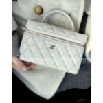Chanel In Stock ☑️ 2025P Ultra-Selling LP Box Bag 🌸 New Sakura Pink / Baby Blue Colors - Imported Full Leather - Image 13