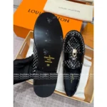 Louis Vuitton 👞2025Classic leather openwork lock loafers shoes ladies - Image 4