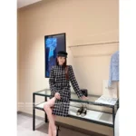 Chanel  25B Fall/Winter Plaid Tweed Series 🖤 Fringe Detail Wool Blend Coat + Cropped Blazer + Midi Skirt Set - Image 14