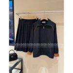 miumiu 25SS Early Fall Collection 🔎 American Retro Prep Style - Casual Baseball Jacket & Matching Skirt - Image 18