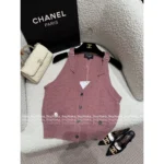Chanel 25A Haute Atelier Collection 💎 Crystal Strap Wool Vest - Sleeveless V-Neck Knit Top - Image 11