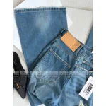 MAISON MARGIELA 2025SS Spring/Summer Collection 👖 MM6 Heavy Enzyme Wash Jeans - Reverse Pocket High-Waisted Wide-Leg Pants - Image 7