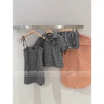 miumiu 2025SS Spring/Summer Collection 🖤 Letter Logo Plaid Series - Slip Dress/Short Sleeve Shirt/Mini Skirt - Image 9